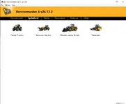 The Agricultural menu in JCB Servicemaster 4, showing supported machinery including Fastrac Tractors and Telescopic Handlers. The Agricultural menu in JCB Servicemaster 4, showing supported machinery including Fastrac Tractors and Telescopic Handlers.