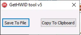 The GetHWID tool v5, used to get the computer's hardware ID for CNH EST activation. 