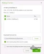 A screenshot of a torrent client adding the full BMW PSdZData v4.48.11, a 117 GB file, to the download queue.
