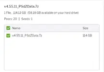 A screenshot showing the download details for the full BMW PSdZData v4.55.11, which is a 114 GB file. A screenshot showing the download details for the full BMW PSdZData v4.55.11, which is a 114 GB file.