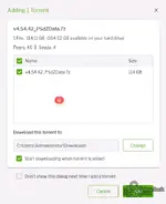 A screenshot showing the download details in a torrent client for the full BMW PSdZData v4.54.42, a 114 GB archive.