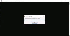 A password prompt dialog box required to run the CAT SIS (Caterpillar Service Information System) DVD certificate patch and activation tool. A password prompt dialog box required to run the CAT SIS (Caterpillar Service Information System) DVD certificate patch and activation tool.