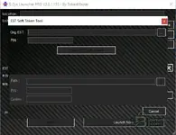 EST Soft Token Tool panel for selecting the original EST file, entering the PIN, and validating the token.