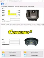 EDC16 (95160) screen with VIN/Dash ID inputs and buttons to open ECU/Dash EEPROM and perform synchronization.