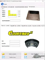 SIM210 (93C86) tab with key page visualization and dashboard synchronization controls.