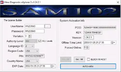DX3 License Builder/Activator window with PCID, version 1.24.2.1, offline time limit, and Activate button. DX3 License Builder/Activator window with PCID, version 1.24.2.1, offline time limit, and Activate button.