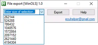 Size dropdown showing common ROM lengths: 256k, 512k, 768k, 1MB, 1.5MB, 2MB, 2.5MB, 4MB. Size dropdown showing common ROM lengths: 256k, 512k, 768k, 1MB, 1.5MB, 2MB, 2.5MB, 4MB.