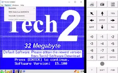 Tech2Win Options menu with Resolution, ROM Write and Enable CANdi simulation toggles. Tech2Win Options menu with Resolution, ROM Write and Enable CANdi simulation toggles.