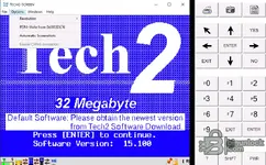 Tech2Win Options menu with Resolution, ROM Write and Enable CANdi simulation toggles.