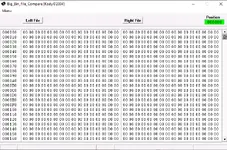 Big_Bin_File_Compare [Kody ©2004] displaying two hex panes with position indicator.