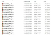 Multi-part RAR archives for DVDA9023-20 (DVD002) extracted for installation.