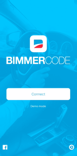 BimmerCode Android home screen with Connect button and Demo mode for BMW/MINI coding via OBD. BimmerCode Android home screen with Connect button and Demo mode for BMW/MINI coding via OBD.