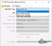 ESP Long Coding Calculator — Bosch 8.x and 9.x ABS Setup