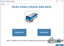 WABCO ECAS CAN2 in TOOLBOX PLUS 13.7.0.1 with Diagnostics and Calibration buttons