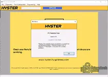Hyster PC Service Tool v4.99 About window showing version information