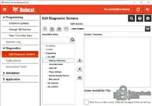 Bobcat Service Analyzer 92.0 Edit Diagnostic Screens with engineering data tree