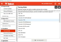 Bobcat Service Analyzer 92.0 Training Mode with machine simulation selector Bobcat Service Analyzer 92.0 Training Mode with machine simulation selector
