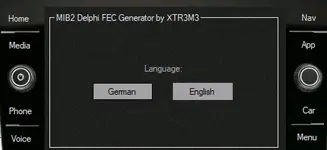 MIB2 Delphi FEC Manager language selection for MST2 service workflow