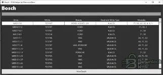 Bosch list in PCM Helper v1.x with MED17 families and modules 48 71 53