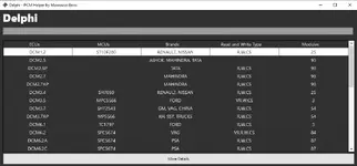 Delphi DCM families in PCM Helper v1.x with MCU types and actions Delphi DCM families in PCM Helper v1.x with MCU types and actions