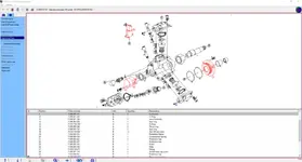 ESItronic v2019 exploded parts diagram with itemized list