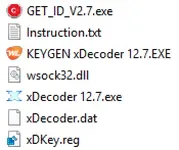 xDecoder v12.7 package contents with main exe dll and data files xDecoder v12.7 package contents with main exe dll and data files