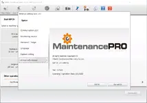 Hitachi MPDr version information window showing MaintenancePRO branding Hitachi MPDr version information window showing MaintenancePRO branding