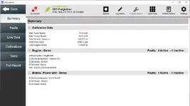eTechnician v2.1 connected summary with calibration data and module list eTechnician v2.1 connected summary with calibration data and module list