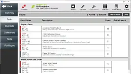 eTechnician v2.1 faults screen showing SPN and FMI with counts eTechnician v2.1 faults screen showing SPN and FMI with counts