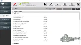 eTechnician v2.1 live data list with find and print options