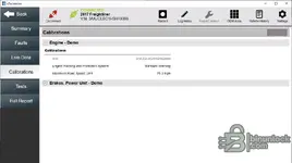 eTechnician v2.1 calibrations page including maximum road speed limit