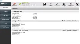 eTechnician v2.1 summary dashboard listing engine and brake modules eTechnician v2.1 summary dashboard listing engine and brake modules