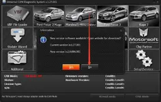 UCDS v1.27.001 update prompt showing current and new version UCDS v1.27.001 update prompt showing current and new version