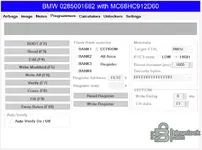 Programmers panel with boot read write verify bank selector and MC68HC912D60 options