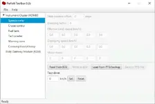 Speedometer calibration view in Perfekt Toolbox 0.2b showing damping and motor step fields. Speedometer calibration view in Perfekt Toolbox 0.2b showing damping and motor step fields.