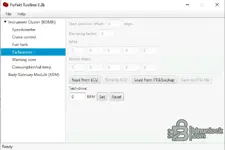 Tachometer RPM scaling and motor step parameters within Perfekt Toolbox 0.2b.