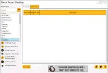 Diesel Repair Desktop — manufacturer list with Freightliner selected and DTC browser grid.