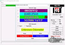 M35080/080D0WQ/160D/35160 module screen for odometer memory operations.