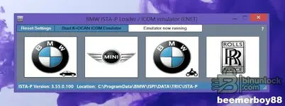 BMW ISTA-P 3.72.x 3.73.x 4.3 diagnostic screen