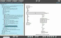 MINI WDS v7 Version 3.0 ignition and starter interface wiring diagram with component tree on the left. MINI WDS v7 Version 3.0 ignition and starter interface wiring diagram with component tree on the left.