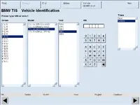 BMW TIS vehicle identification screen with E series selection by VIN model year and engine options. BMW TIS vehicle identification screen with E series selection by VIN model year and engine options.