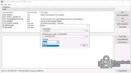 NCS Expert MAN file coding tool v1.0 RC2 options dialog with WORK directory and German English language selection.