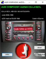 Audi Symphony AUZ5Z4 CQ LA1821L 4B0 035 195 radio code calculator from 93C56 dump, premium VAG car radio PIN from BIN.