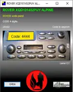 Rover XQD101452PUY Alpine wide panel radio code calculator from 24C02 dump, Rover Land Rover auto radio PIN from EEPROM.