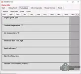 AlfaOBD 2.1.4.0 plotted data view for live graphs of engine rpm coolant temperature airflow and other parameters.