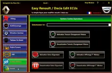 Easy Renault 6.1.4 main interface with left side module menu for airbag immobiliser steering dashboard radio ABS and advanced ECU functions. Easy Renault 6.1.4 main interface with left side module menu for airbag immobiliser steering dashboard radio ABS and advanced ECU functions.