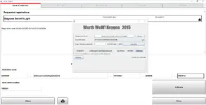 Wurth WoW 5.00.12 registration window showing activation fields and main diagnostic modules licensed until 2025. Wurth WoW 5.00.12 registration window showing activation fields and main diagnostic modules licensed until 2025.