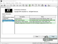 Cat Electronic Technician 2019C v1.0 isolated components screen with flash server gateway editor and linkage configuration versions.