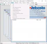 Webasto Thermo Test v2.16.1 control menu with parking heating, auxiliary heating and ventilating modes. Webasto Thermo Test v2.16.1 control menu with parking heating, auxiliary heating and ventilating modes.