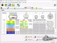 Knorr-Bremse Diagnostics Systems 07.2025 auxiliary I O tab with TEBS G2 connector pinout table for CAN lines stop lamp and AuxIO functions.